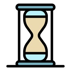 Poster - Mission hourglass icon. Outline mission hourglass vector icon color flat isolated