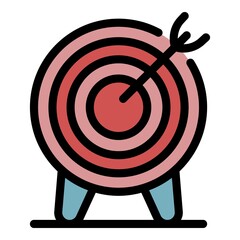 Poster - Sport mission target icon. Outline sport mission target vector icon color flat isolated