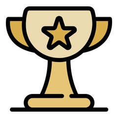 Poster - Target star cup icon. Outline target star cup vector icon color flat isolated