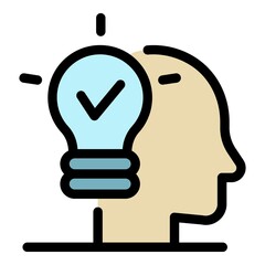 Poster - Succes mission icon. Outline succes mission vector icon color flat isolated