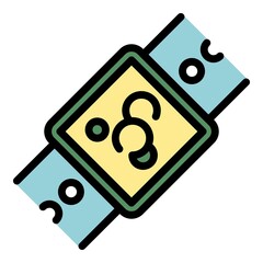 Poster - Hand watch repair icon. Outline hand watch repair vector icon color flat isolated