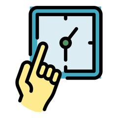 Poster - Show repair watch icon. Outline show repair watch vector icon color flat isolated