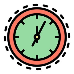 Poster - Watch fix icon. Outline watch fix vector icon color flat isolated