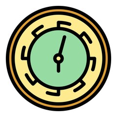 Poster - Parts wall clock icon. Outline parts wall clock vector icon color flat isolated