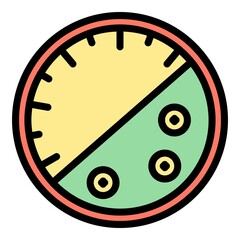 Sticker - Watch repair calendar icon. Outline watch repair calendar vector icon color flat isolated