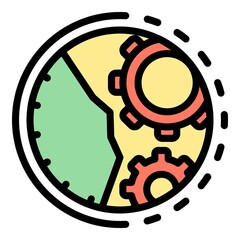 Poster - Fix function mechanical watch icon. Outline fix function mechanical watch vector icon color flat isolated