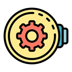 Poster - Watch repair controller icon. Outline watch repair controller vector icon color flat isolated