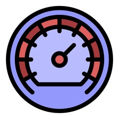 Poster - Barometer indicator icon. Outline barometer indicator vector icon color flat isolated