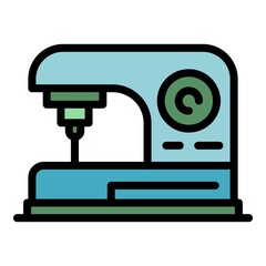 Poster - sewing machine icon. outline sewing machine vector icon color flat isolated