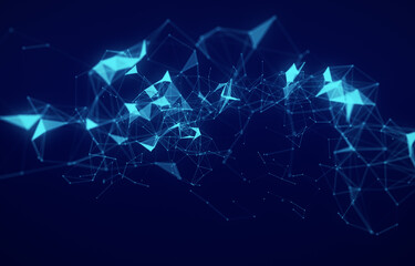 Leinwandbilder - abstract geometric background of triangular cells. tech connections.