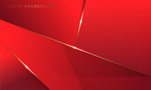 Luxury Red Background With Gold Stripes
