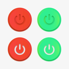 Poster - power icon on off buttons
