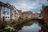 Fototapeta Miasto - Canal in the town of Colmar France