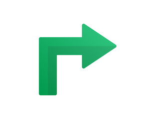 Aufkleber - Turn right arrow icon in green color vector illustration.