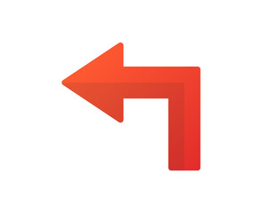Aufkleber - Turn left icon. Left direction arrow vector illustration.