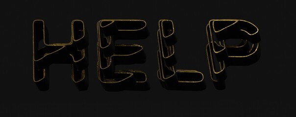 Poster - word Help and support in 3d