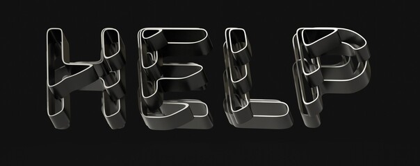 Poster - word Help and support in 3d