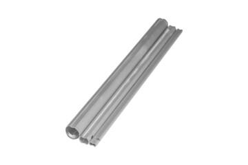 Wall Mural - A small aluminum tubes with a recess for telescopic mechanisms, isolated on white.