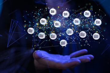 Fototapete - Big data cloud digital 3d