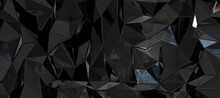 Black Polygonal Surface 3D Rendering Background