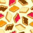 Toast with jam pattern seamless. Food background