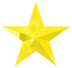 Wall Mural - 5 point star - christmas star - yellow single isolated on white - 3d rendering