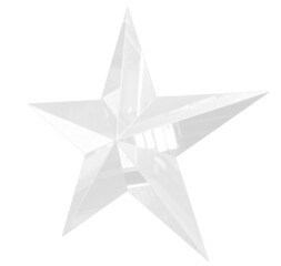 Wall Mural - 5 point star - christmas star - white single isolated on white - 3d rendering