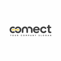 Poster - Connect Black and Yellow Lowercase Logo Design Template Elements. Connected linked c and o letters with dots. Modern Networking Logo Design Vector.
