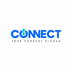Poster - Connect Blue and Turquoise Uppercase Logo Design Template Elements. Connected with power. Connected linked n and n letters. Modern Networking Logo Design Vector.