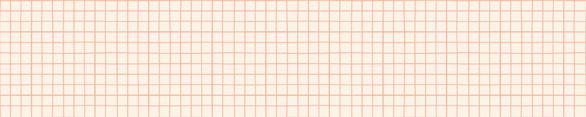 Beige seamless pattern with orange grid lines