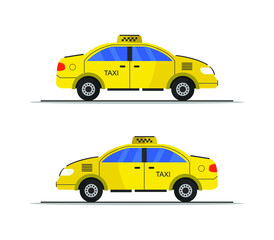 Wall Mural - Taxi on a white background