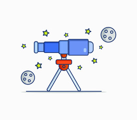 Sticker - Telescope on a white background