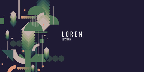 Poster - Geometric background with various shapes. Fashionable vector graphics for design. Abstract background for the site.