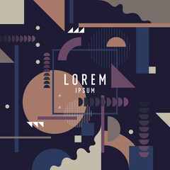 Poster - abstract background in a modern trendy style. poster with simple flat different geometric shapes.