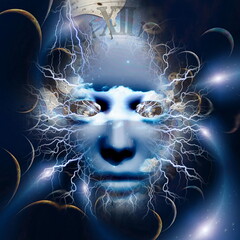 Poster - mysterious face in space