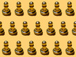 Chess Texture Pattern on a Yallow Background. Background for the design and banner. Chess pieces in rows in a pattern