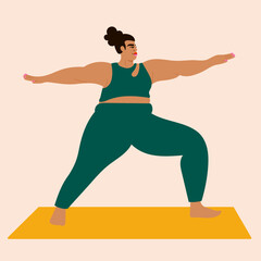 Wall Mural - Illustration of woman wearing sportswear doing yoga pose