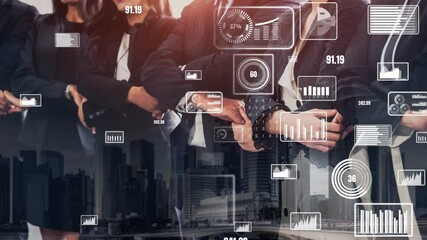 Poster - conceptual business dashboard for financial data analysis . 3d render computer graphic .