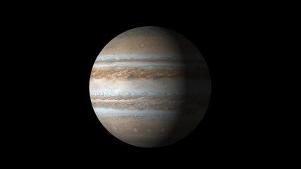 Wall Mural - beautiful planet of jupiter animation. jupiter is rotating. milky way galaxy's giant planet of jupit