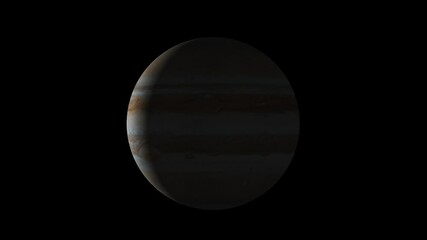 Wall Mural - beautiful planet of jupiter animation. jupiter is rotating. milky way galaxy's giant planet of jupit
