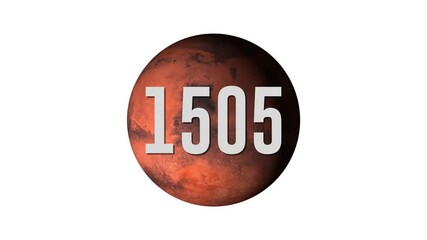Wall Mural - evolution of mars planet 0 year to 2022. time lapse of ecology, rotation of red planet