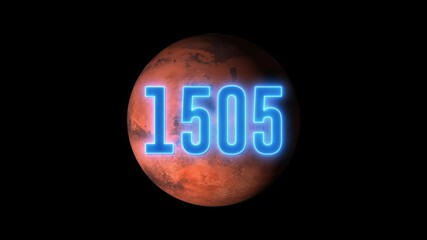 Wall Mural - evolution of mars planet 0 year to 2022. time lapse of ecology, rotation of red planet