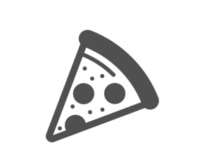 Poster - pizza slice icon. pizzeria food sign. fast food symbol. classic flat style. quality design element. 