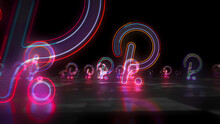 Polkadot Neon Sign Abstract Concept 3d Illustration