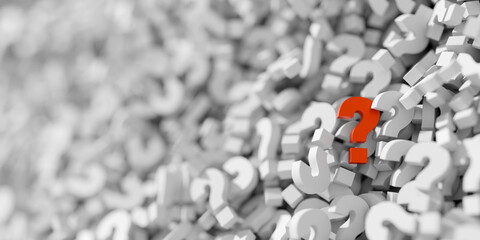 Fototapete - Infinite and colored question marks, business and human choices theme, original 3d rendering