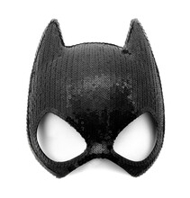 Sequin Batgirl Mask Isolated Against White Background