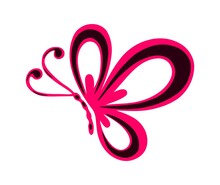 Vector Flying Butterfly Outline Silhouette Pink Black Tattoo Drawing Illustration,beautiful Stencil.Plotter Laser Cutting.T Shirt Print Design.Vinyl Wall Sticker Decal.Cut.Spa Logo Design.Cricut.Card