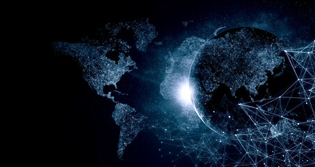 Poster - Global technologies concept. Elements of the image furnished by NASA . Mixed media