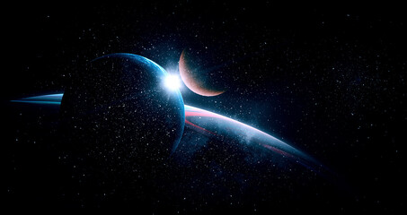 Poster - Image of outer space. . Mixed media