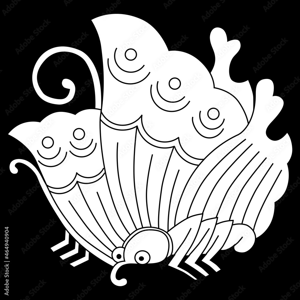 池田輝政の家紋です。揚羽蝶といいます。 Stock Vector | Adobe
